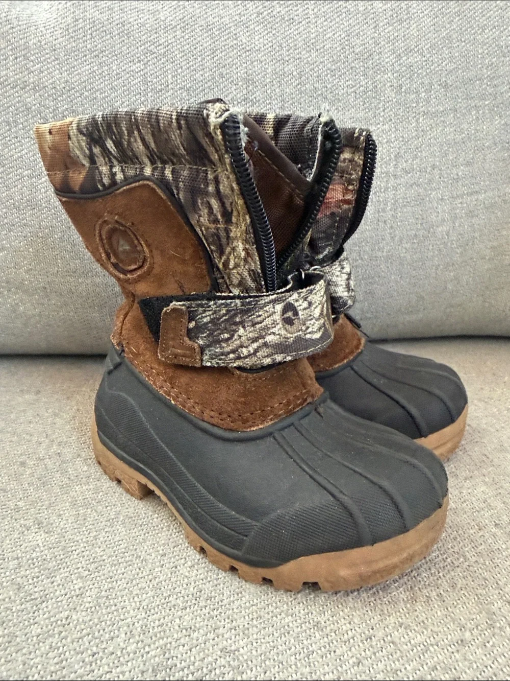Ozark Trail Brown Camo Kids Rain & Snow Boots